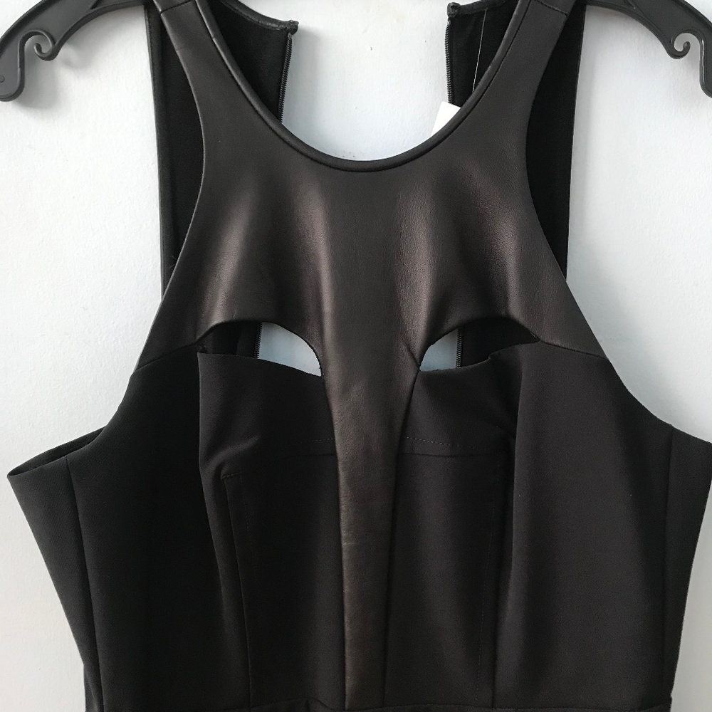 NWT Black Leather Dress by Yigal Azrouel